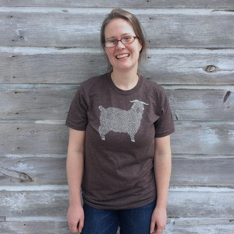 Angora Goat Tee Shirt- Brown