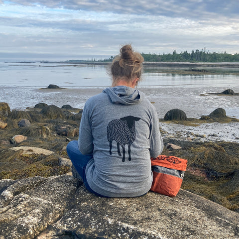 Long Sleeve Zip-up Hoodie with Sheep design