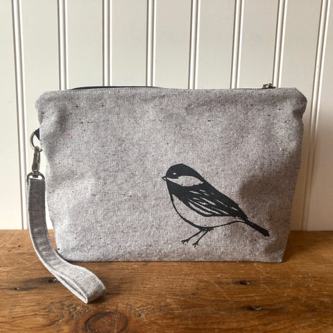 Notions pouch- Chickadee wristlet