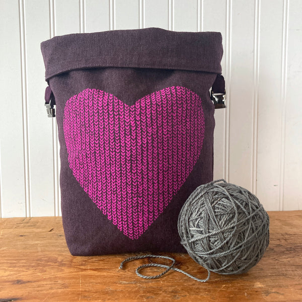 Love in Every Stitch Trundle Bag - Purple