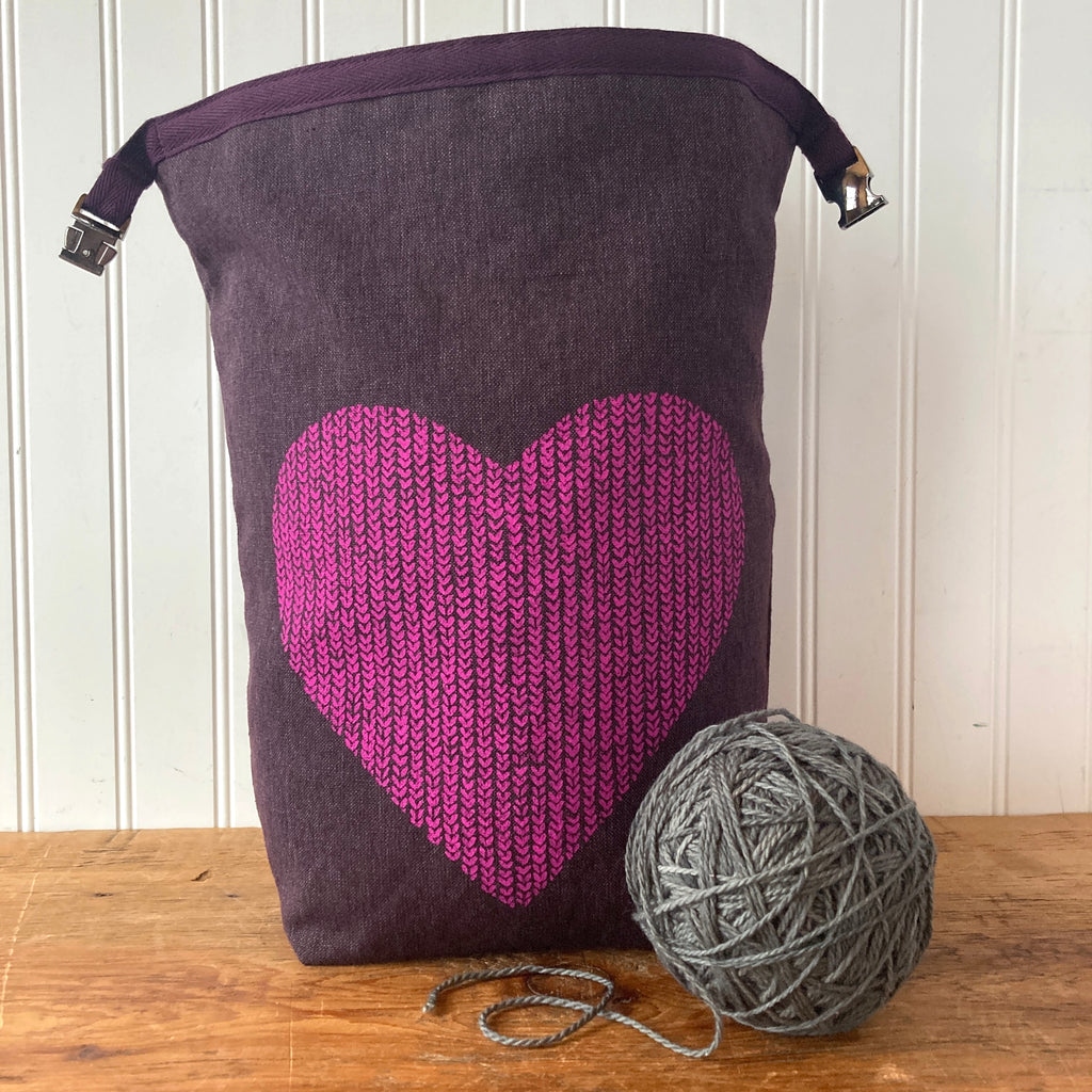 Love in Every Stitch Trundle Bag - Purple
