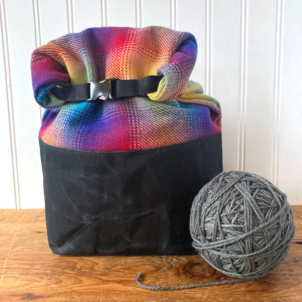 Wax and Wool Trundle Bag- Rainbow plaid
