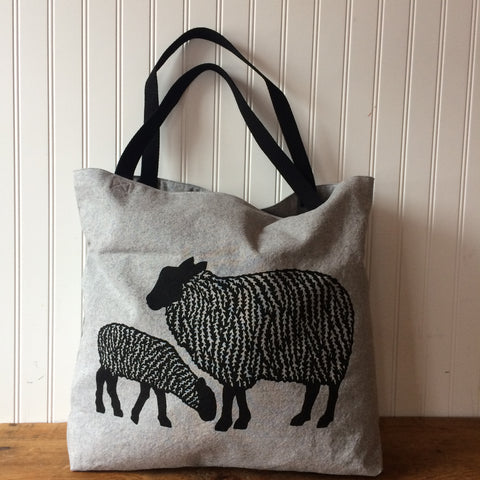 Sheep Tote Bag - Light Grey