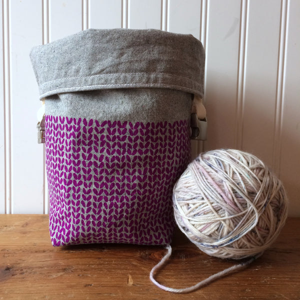 Knit Stitch Mini Trundle Bag- Purple