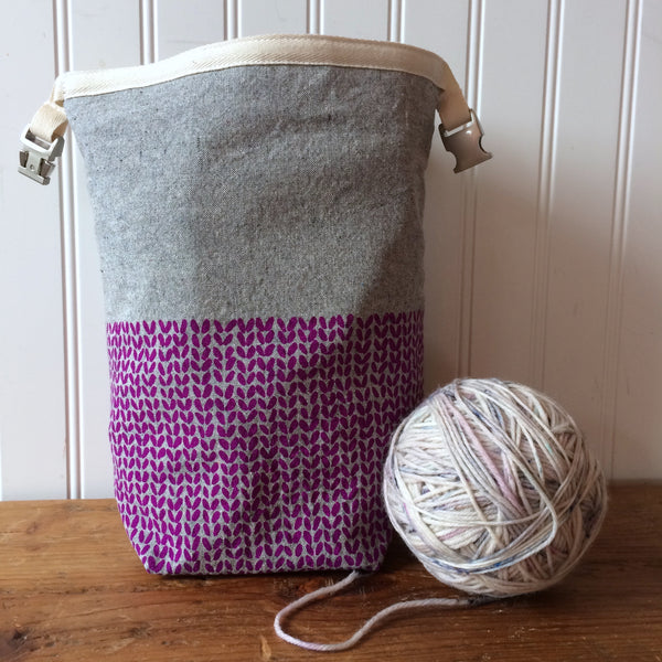 Knit Stitch Mini Trundle Bag- Purple
