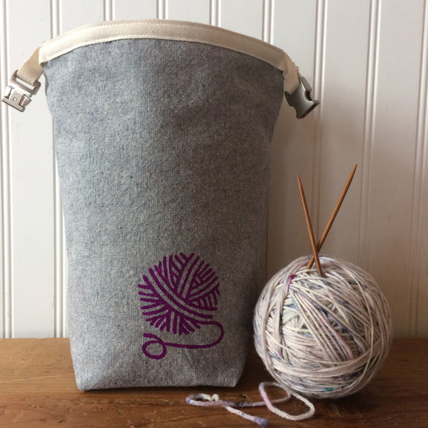Yarn Ball Mini Trundle Bag- Purple