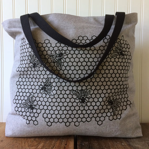 Honeycomb Tote Bag - Light Grey