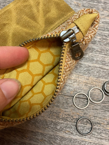 Bits and bobbles purse- gold wax and wool edition