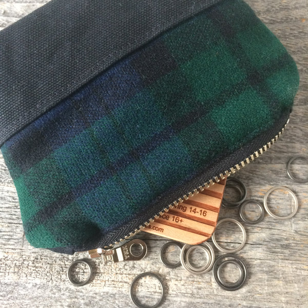 Bits and bobbles purse-  black watch wax and wool edition