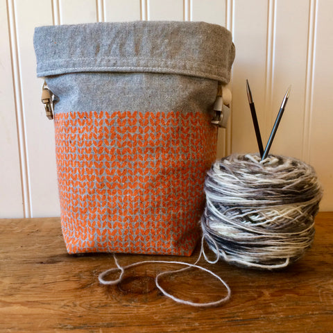 Knit Stitch Mini Trundle Bag- Orange