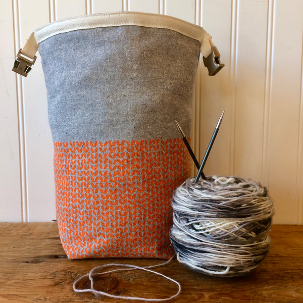 Knit Stitch Mini Trundle Bag- Orange